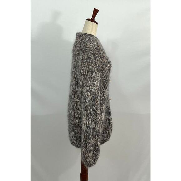 MAIAMI Basic Sz M/L Mohair Blend Toggle Cardigan Sweater Handmade - Picture 7 of 10